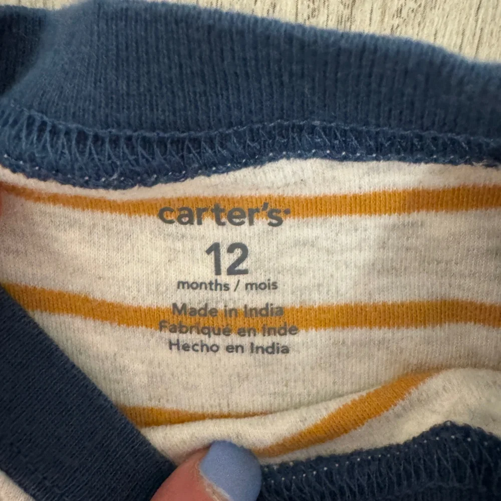 Carter's Navy  football Striped Kids Matching Set